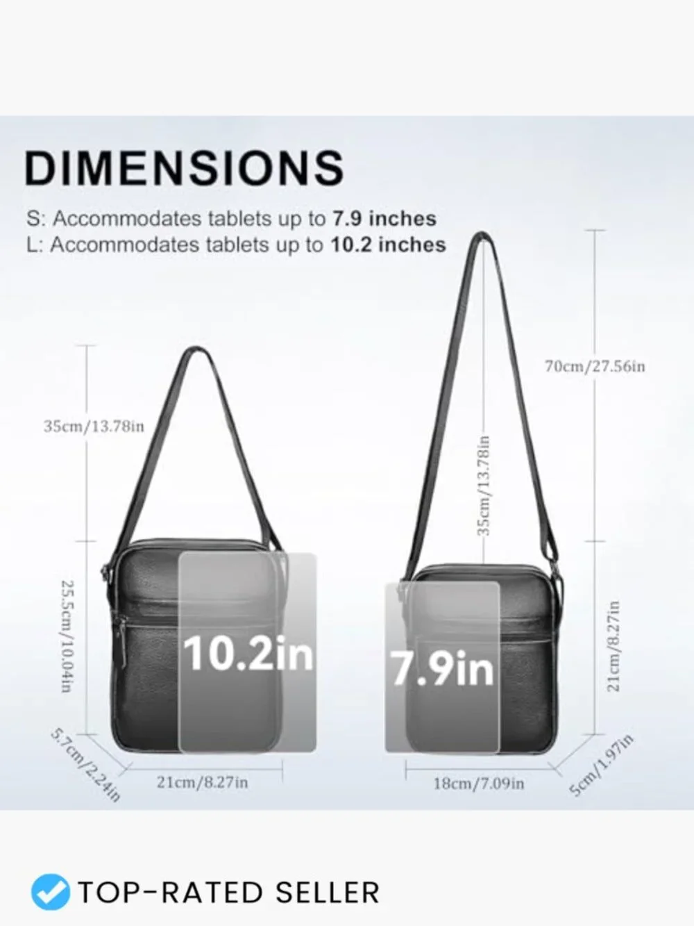 Genuine Leather Crossbody Messenger Bag Classic Satchel Work Travel Shoulder Bag